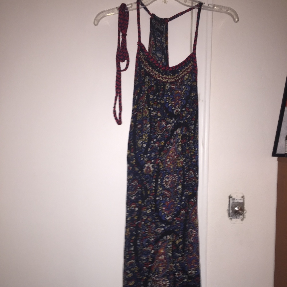 Lucky Brand Paisley Maxi Dress With String Belt